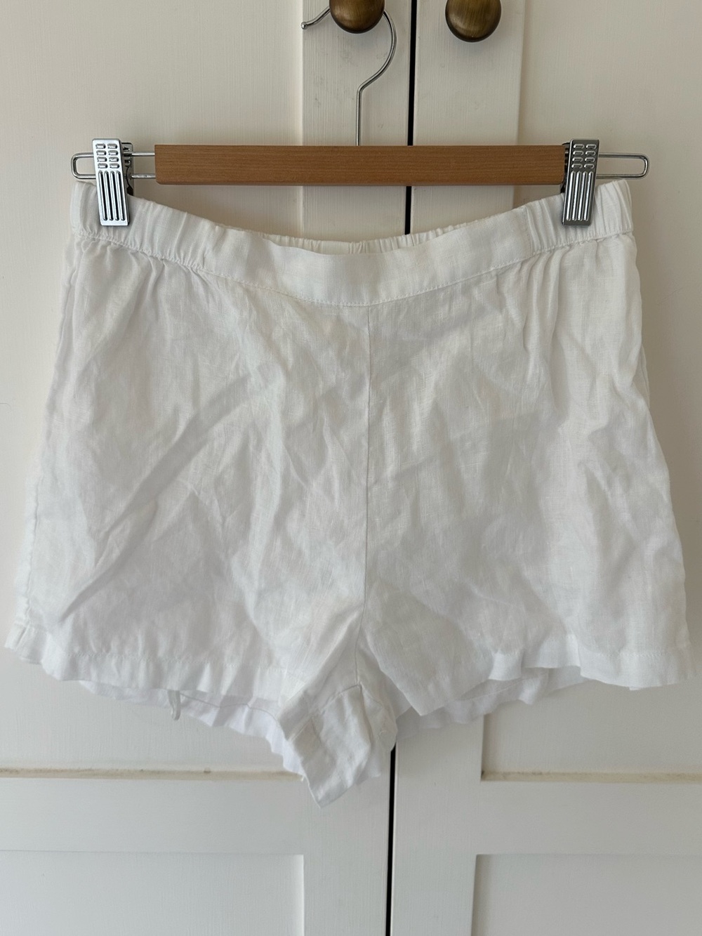 French Brand White Linen Shorts Set XS Bridal Lounge PJ - Picture 3 of 8
